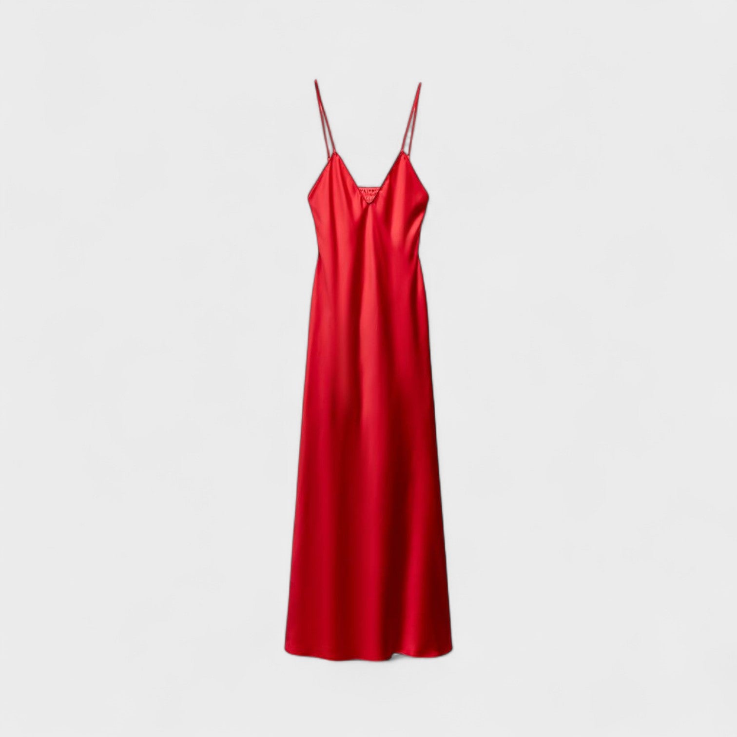 Karmine Suknelė - Minimalistinio Stiliaus Kirpimas