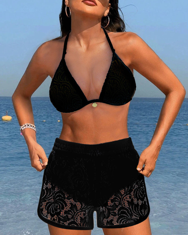 Stilingas Nėrinių Bikini Rinkinys