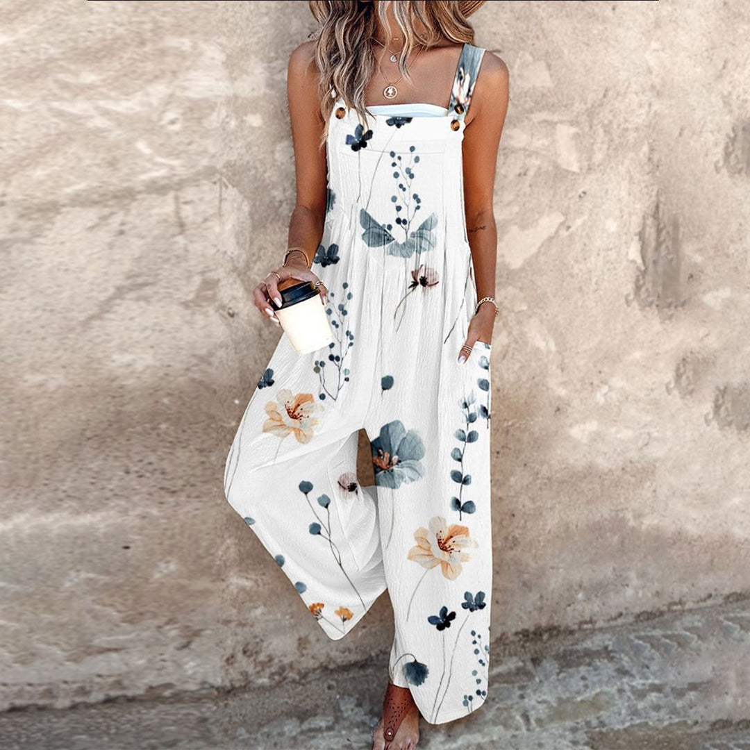 Patogus Raštuotas Jumpsuit (Juoda)