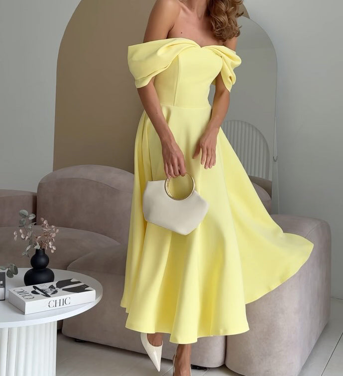 Stilinga Maxi Suknelė (Geltona)