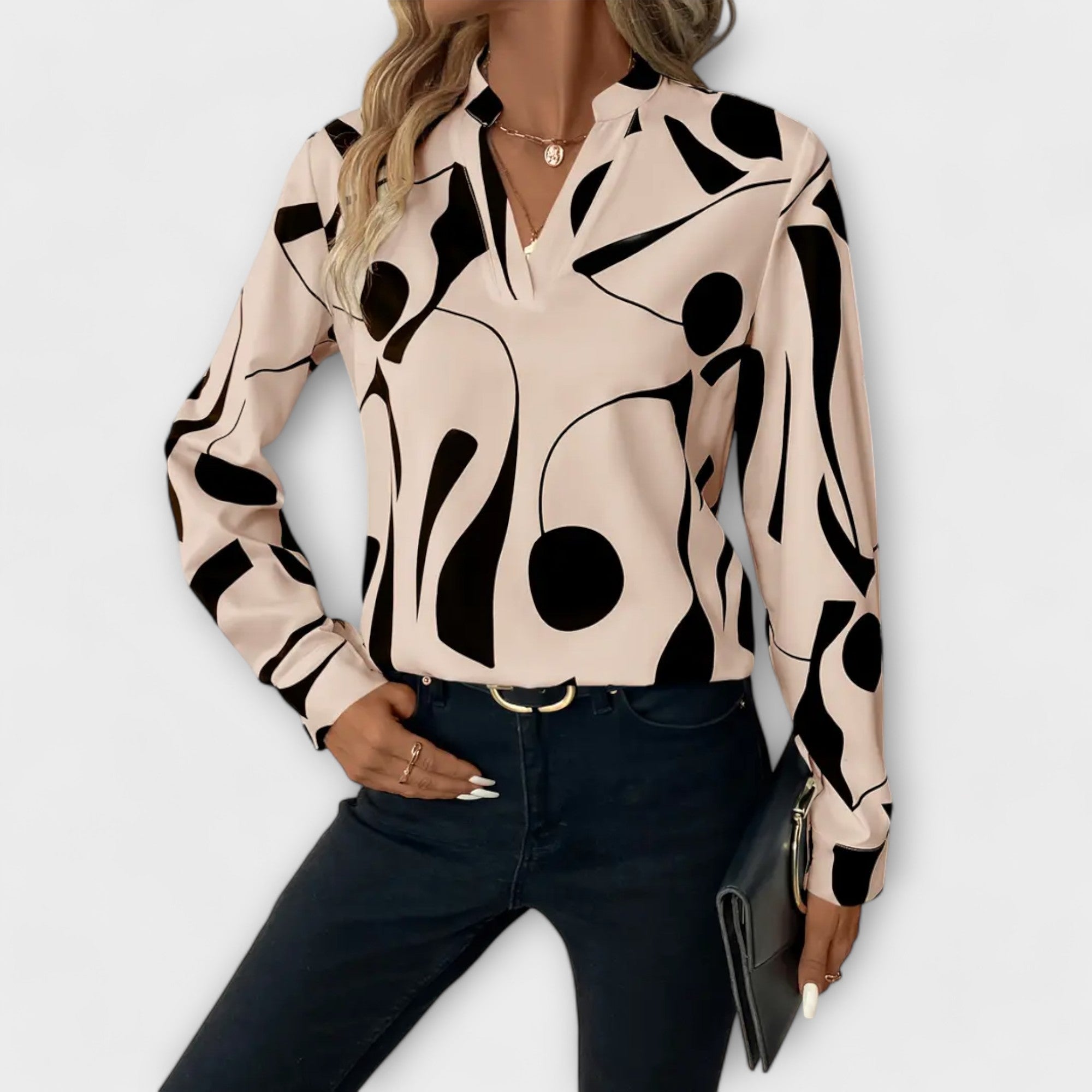 Elegantiška blusa su ilgomis rankovėmis