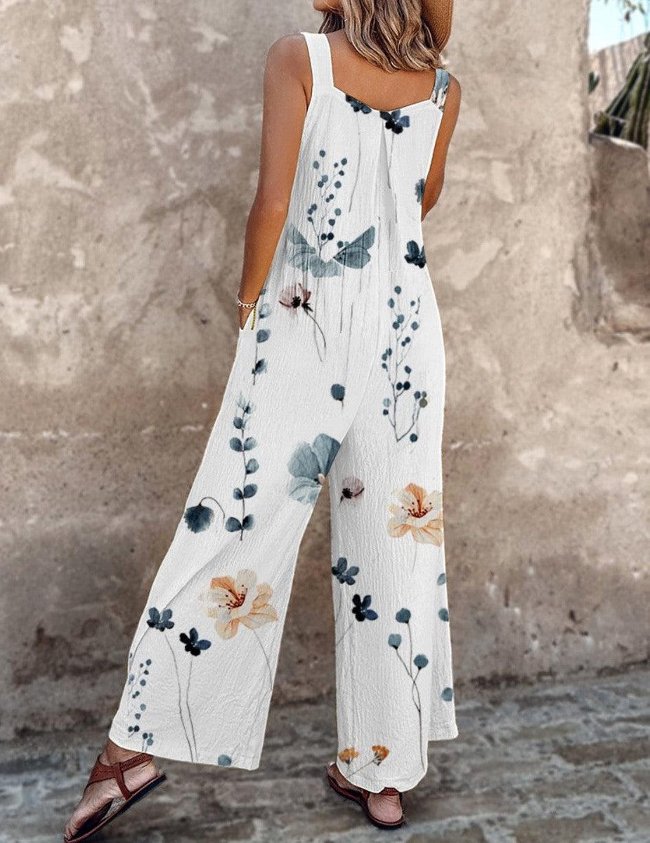 Patogus Raštuotas Jumpsuit (Juoda)