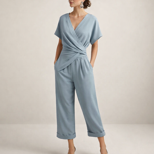 Elegantiškas Jumpsuit su V formos Dekolte