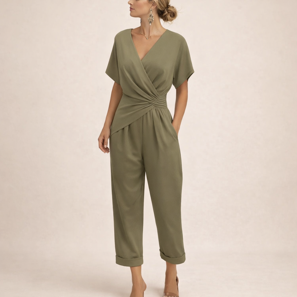 Elegantiškas Jumpsuit su V formos Dekolte