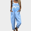 Patogus Raštuotas Jumpsuit (Mėlyna)