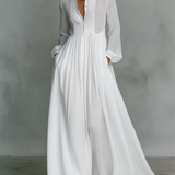 Minimalist Maxi Dress in Cotton and Linen