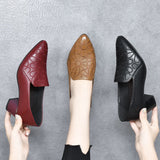 Vegan Leather High Heels with Delicate Embroidery