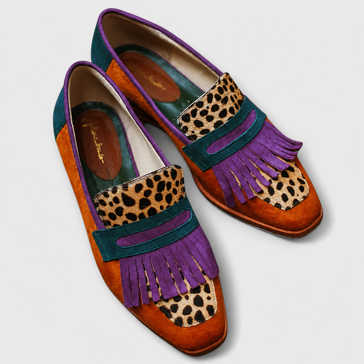 Luise | Rudos leopardinės loafer'iai