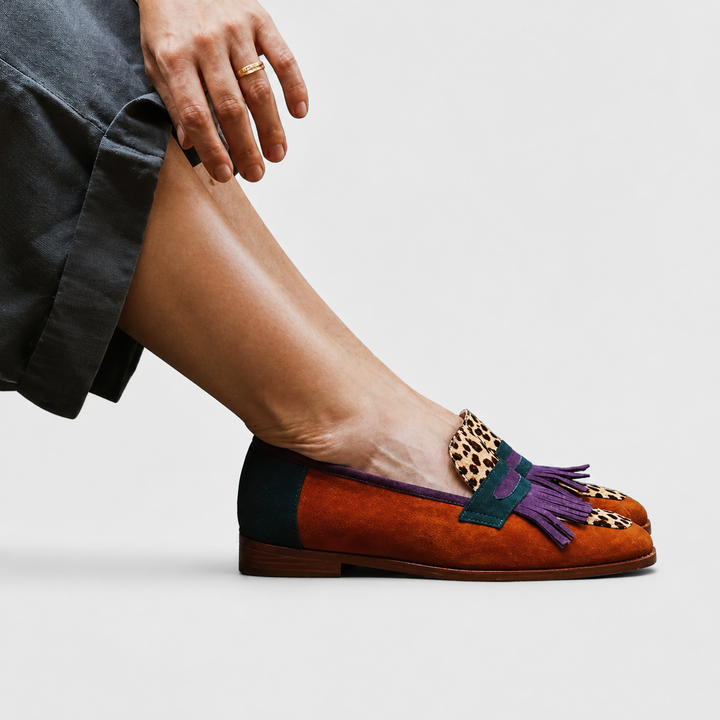 Luise | Rudos leopardinės loafer'iai