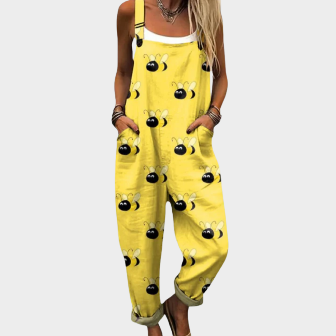 Patogus Raštuotas Jumpsuit (Geltona 2)