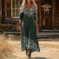 Vintage-Inspired Long Sleeve Casual Dress (Modelis 17)