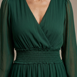 Chiffon Dress with V-Neckline
