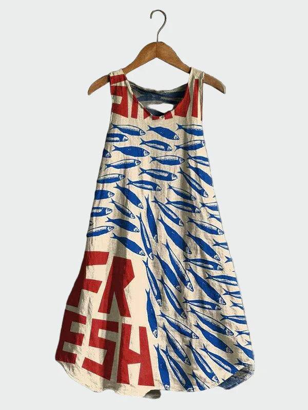 Dress with Sardine Pattern