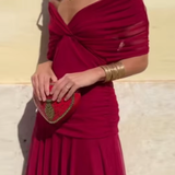 Elegantiška Maxi Suknelė Šventėms su V Formos Iškirpte