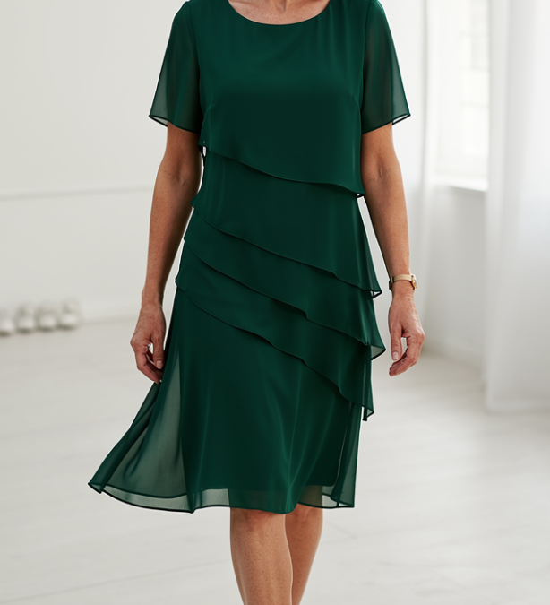 Elegantiška Ruffle Komforto Suknelė