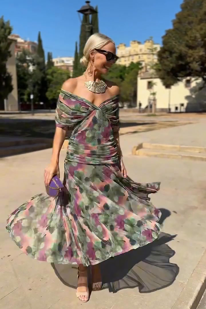 Elegantiška Maxi Suknelė Šventėms su V Formos Iškirpte