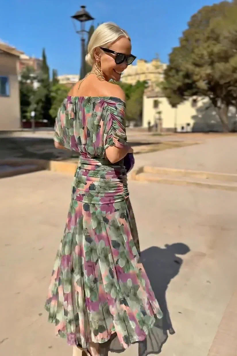 Elegantiška Maxi Suknelė Šventėms su V Formos Iškirpte