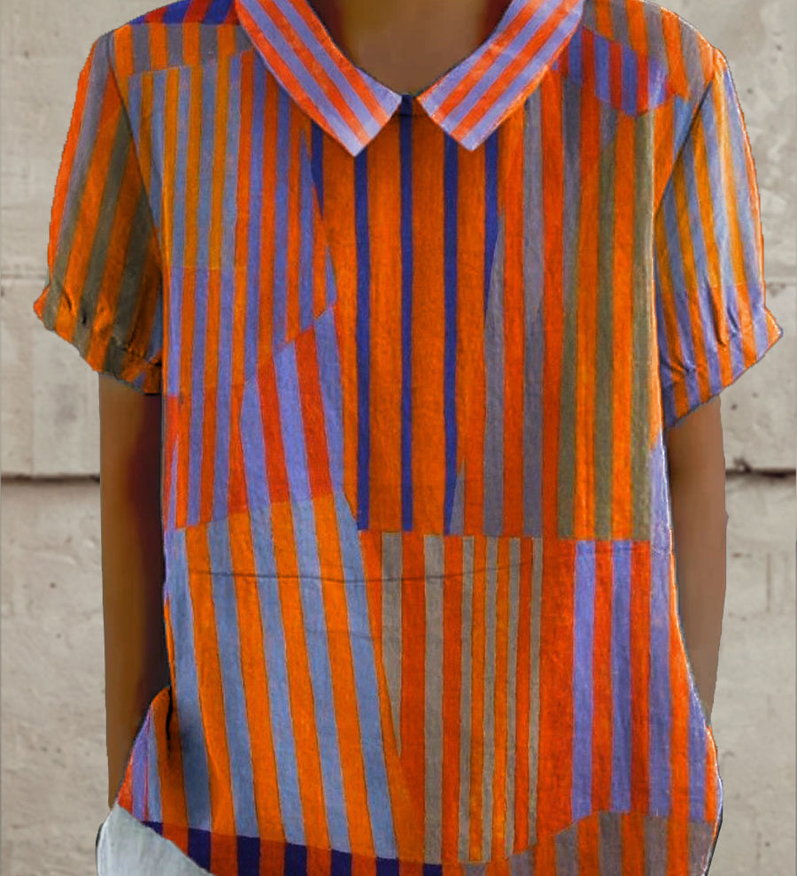 Geometric Striped Shirt (Modelis 1)