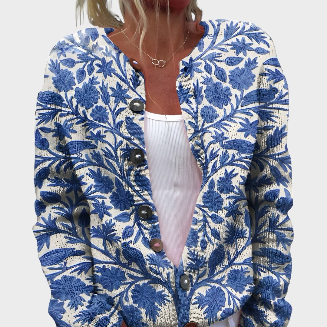 Ruffled Floral Cardigan