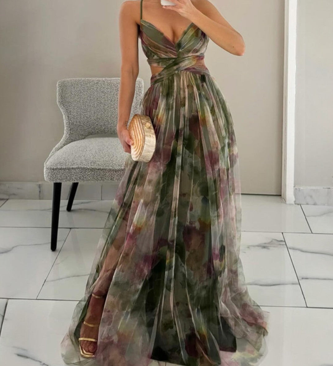 Stilinga Maxi Suknelė (Oranžinė)