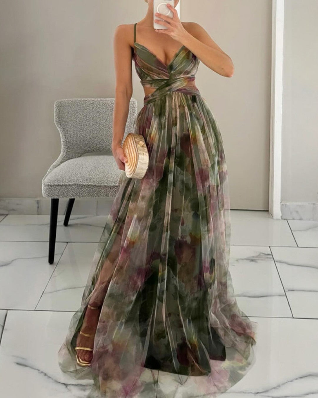 Stilinga Maxi Suknelė (Oranžinė)