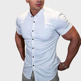 Slim Fit Trumpų Rankovių Marškiniai