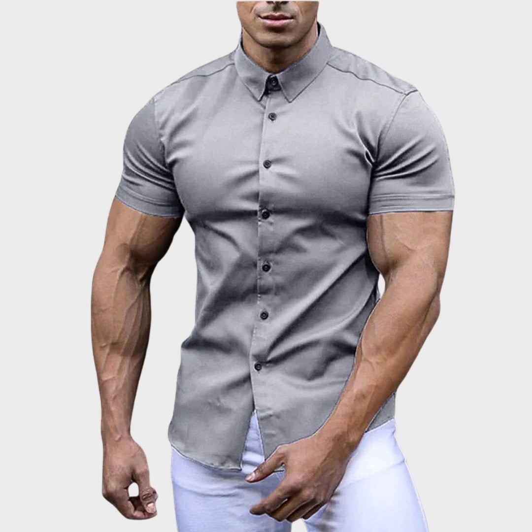 Slim Fit Trumpų Rankovių Marškiniai