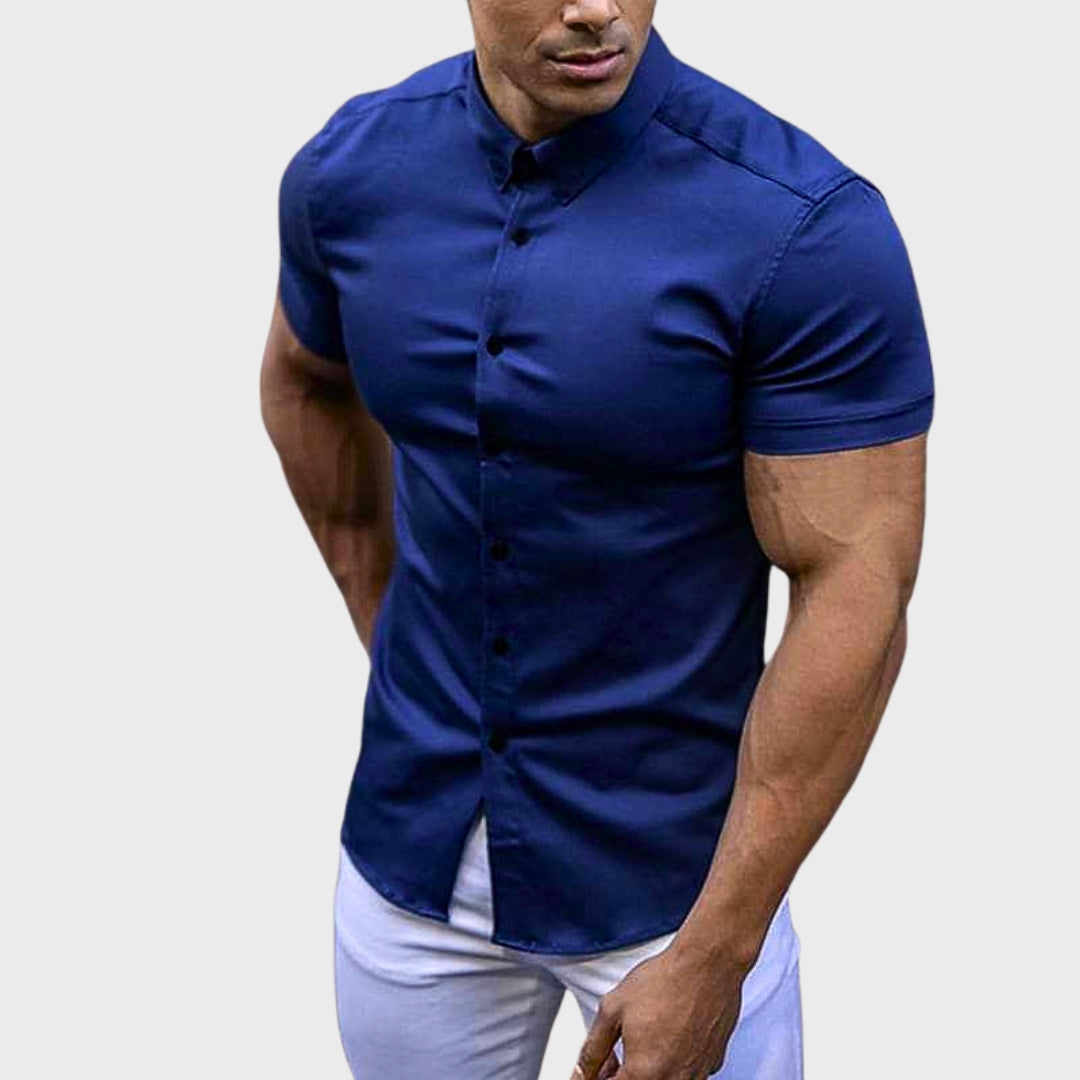 Slim Fit Trumpų Rankovių Marškiniai