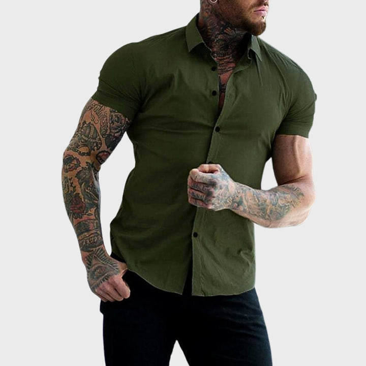 Slim Fit Trumpų Rankovių Marškiniai