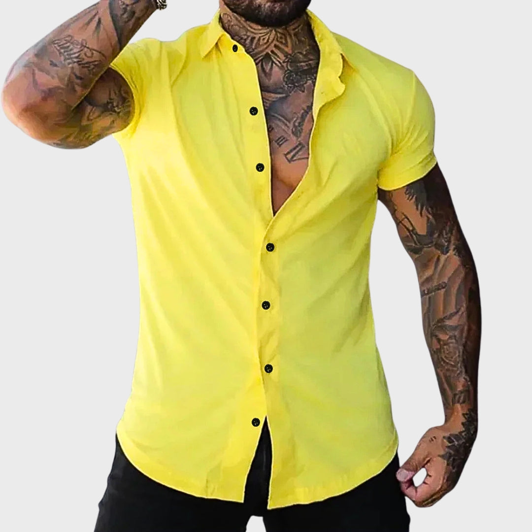 Slim Fit Trumpų Rankovių Marškiniai