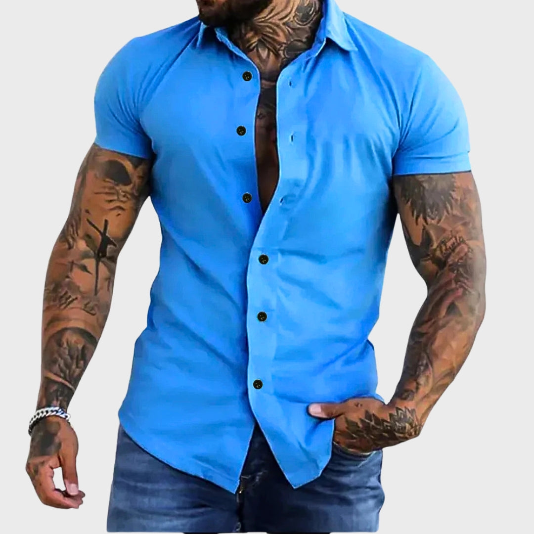 Slim Fit Trumpų Rankovių Marškiniai