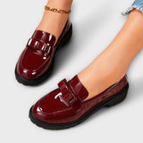 Moteriški Juodi Lakiniai Mokasinais su Kaklaraiščiu