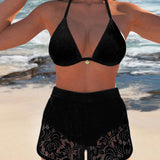Stilingas Nėrinių Bikini Rinkinys