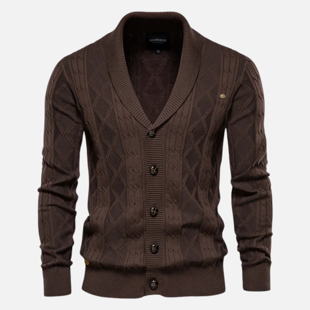 Argyle Pattern Soft Cardigan