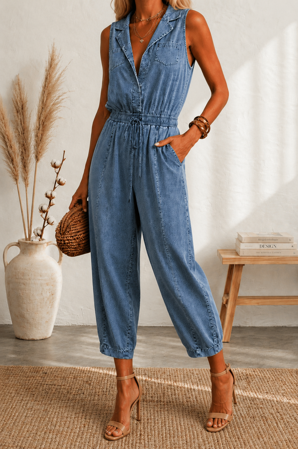 Džinsinis Jumpsuit'as su Diržais