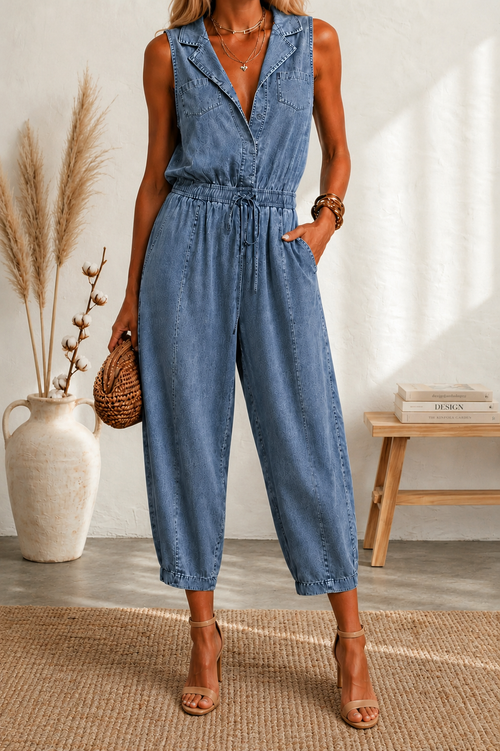 Džinsinis Jumpsuit'as su Diržais