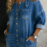 Off-Shoulder Denim Jumpsuit