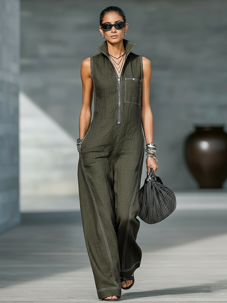 Minimalistinis moteriškas jumpsuit