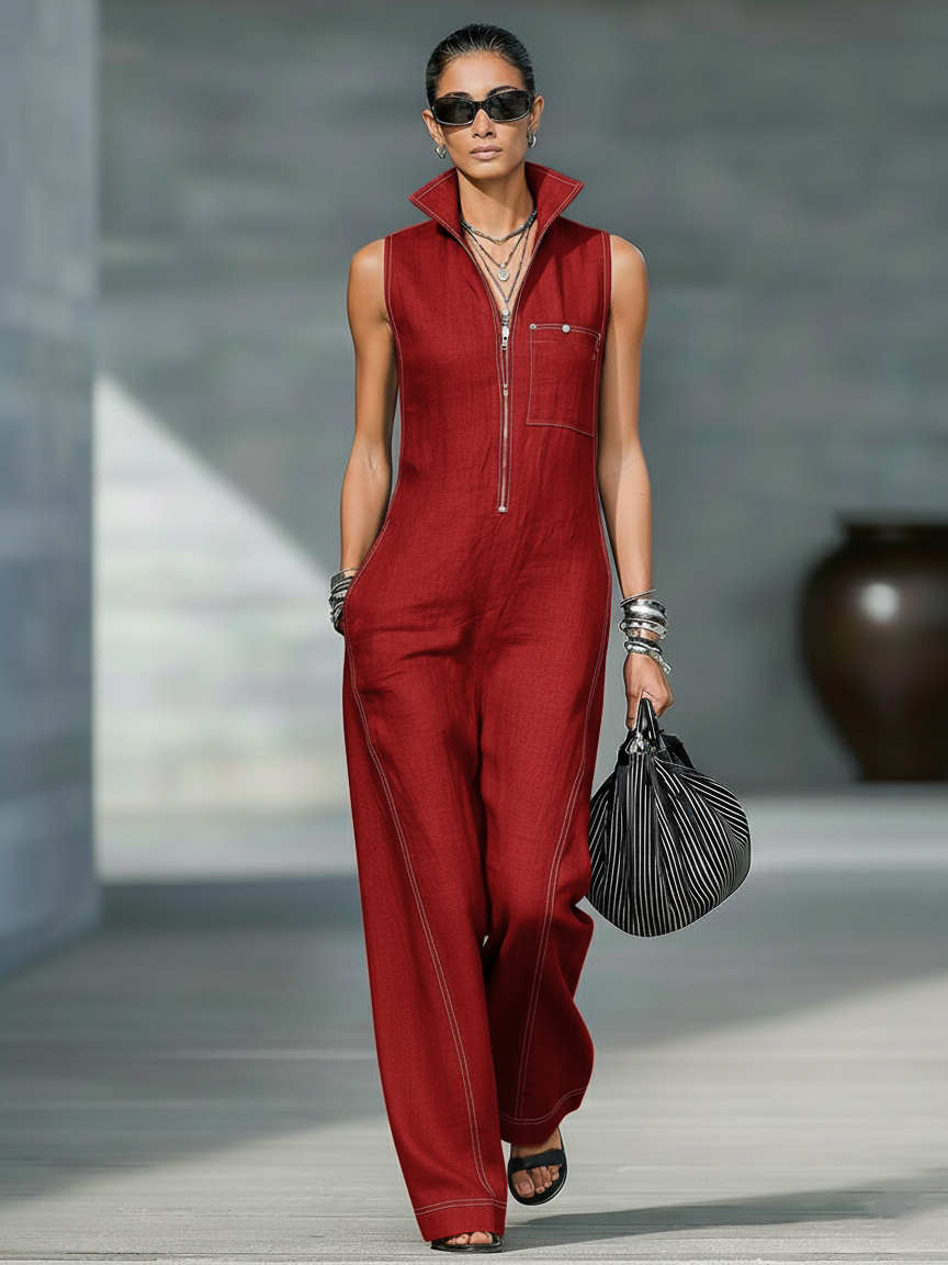 Minimalistinis moteriškas jumpsuit