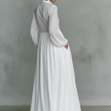 Minimalist Maxi Dress in Cotton and Linen