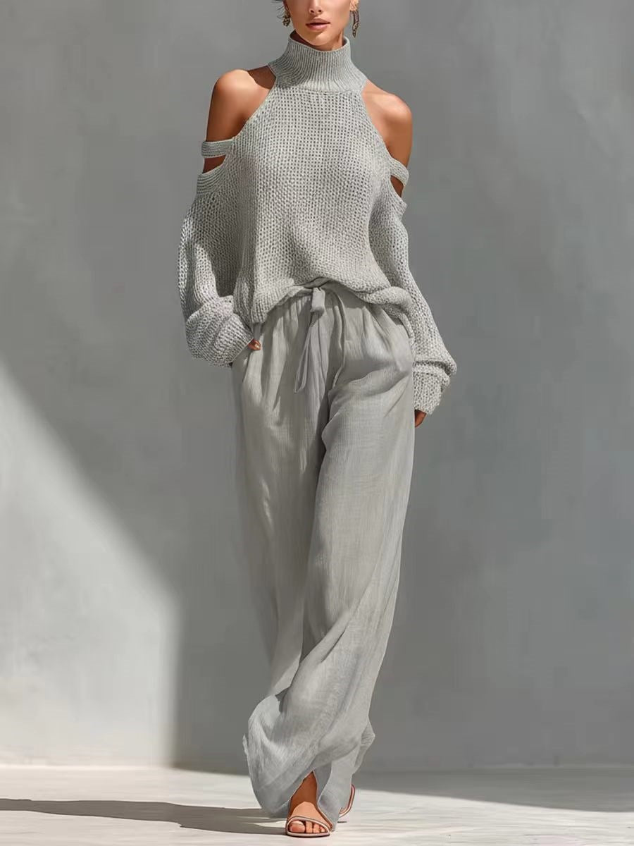Modern Knit and Linen Set