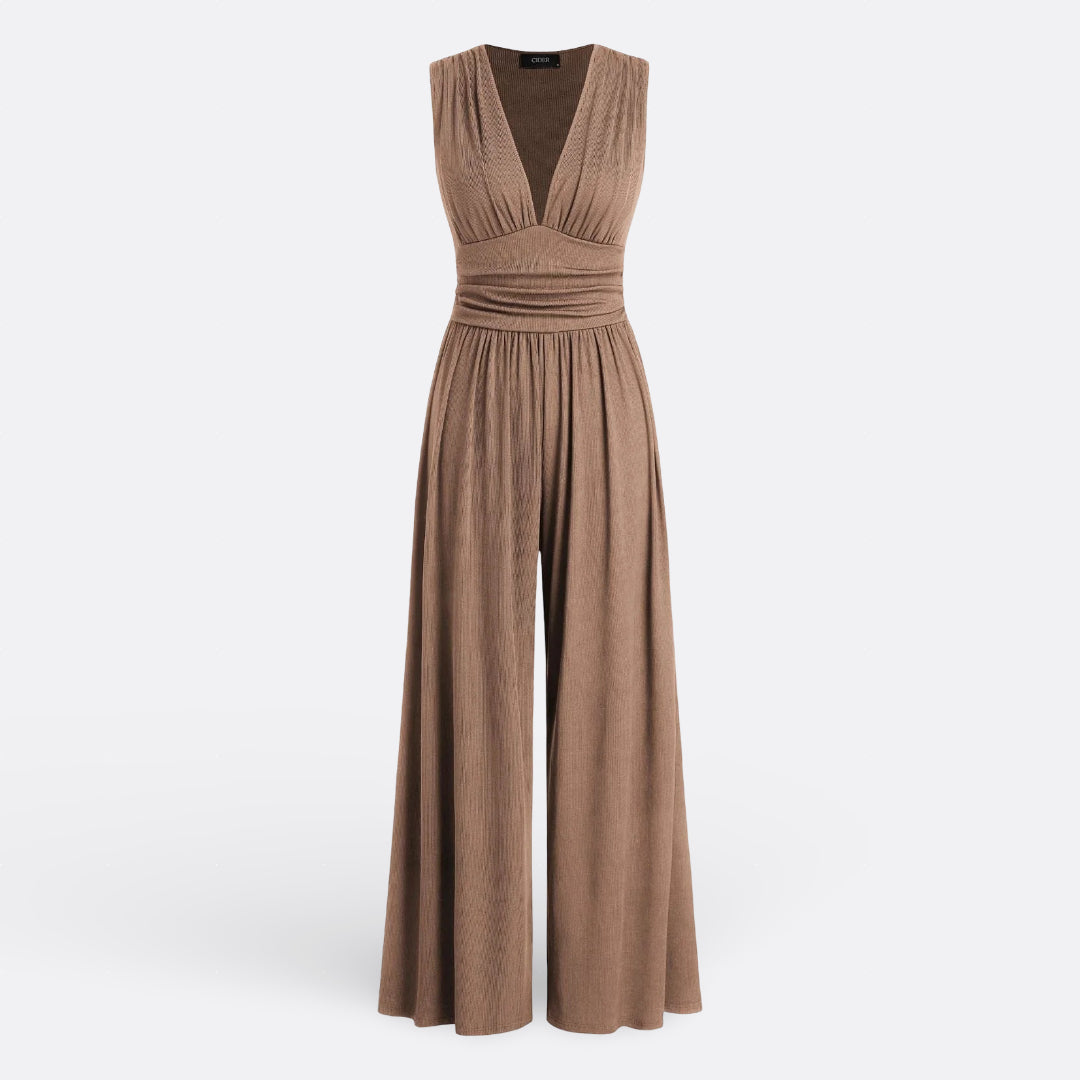 Stylish Wide-Leg Jumpsuit with Sleeveless Design