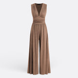 Stylish Wide-Leg Jumpsuit with Sleeveless Design