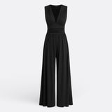 Stylish Wide-Leg Jumpsuit with Sleeveless Design