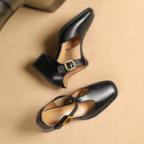 Marcele T-Strap Leather Shoes