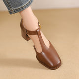 Marcele T-Strap Leather Shoes
