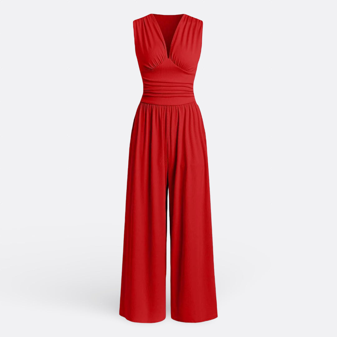 Stylish Wide-Leg Jumpsuit with Sleeveless Design