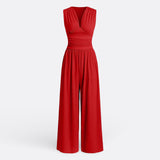 Stylish Wide-Leg Jumpsuit with Sleeveless Design
