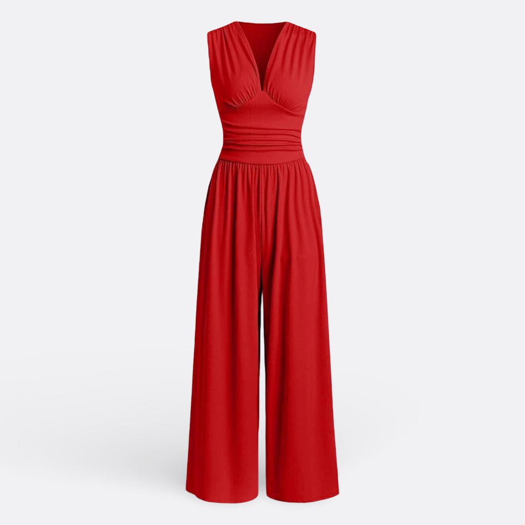 Stylish Wide-Leg Jumpsuit with Sleeveless Design