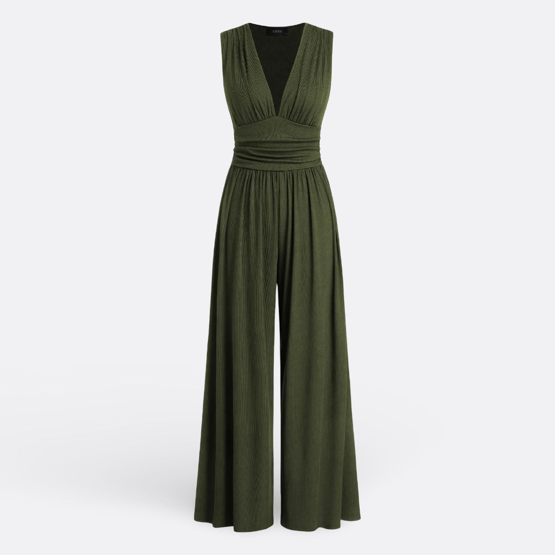 Stylish Wide-Leg Jumpsuit with Sleeveless Design